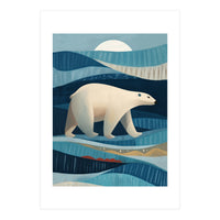 Polar Bear In The Blue Arctic (Print Only)