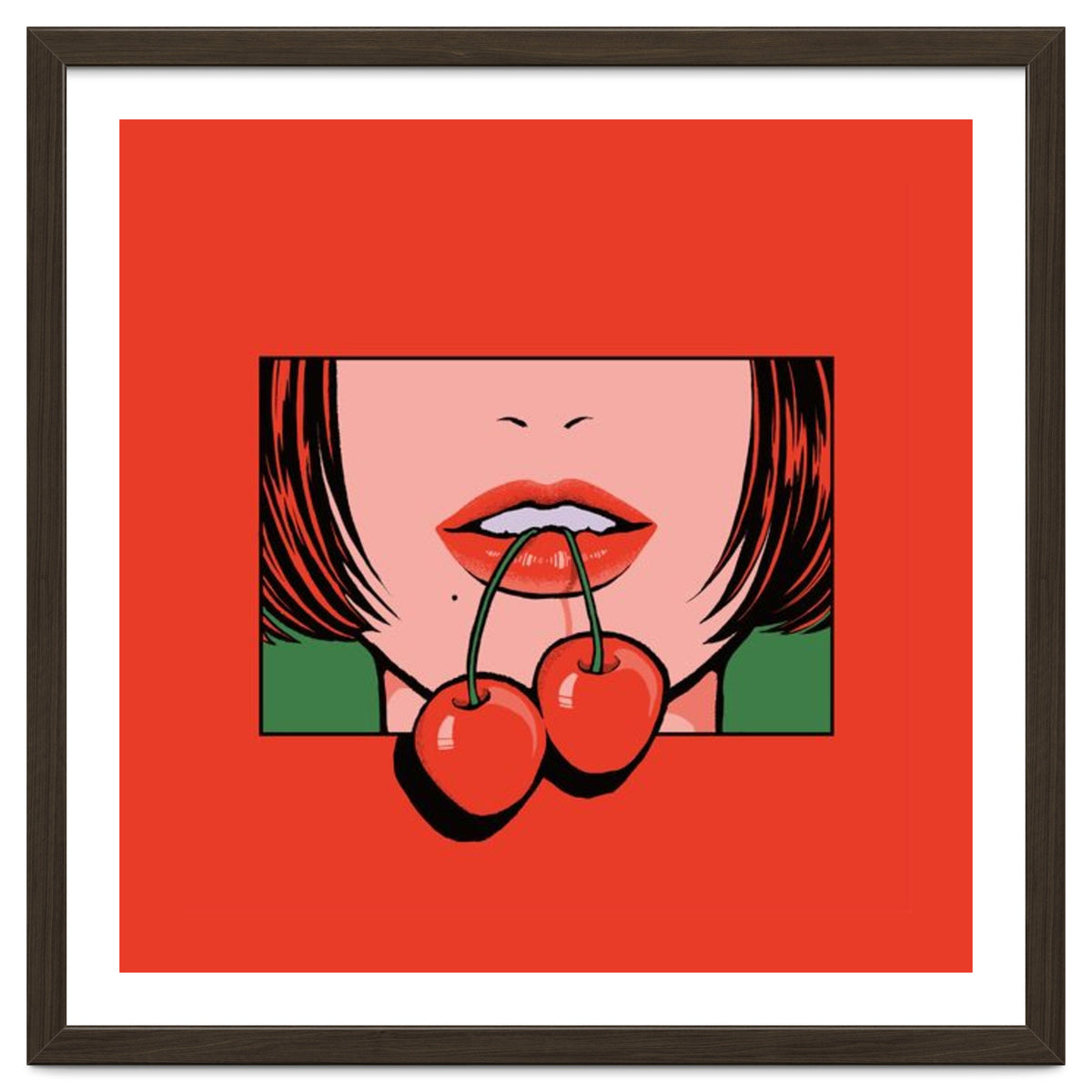 Pop Art Cherry Bold Lips With A Classic Design