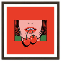Pop Art Cherry Bold Lips With A Classic Design