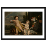 German Master (18th Century) – Two Putti with Garlands of Flowers thumbnail