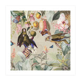 Colorful Parrots And Butterflies In Flower And Fruit Tropical Jungle (Print Only) thumbnail