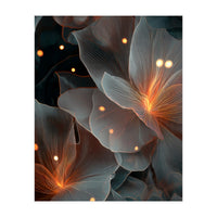 Ethereal Glowing Flora: Abstract Translucent Petals (Print Only)