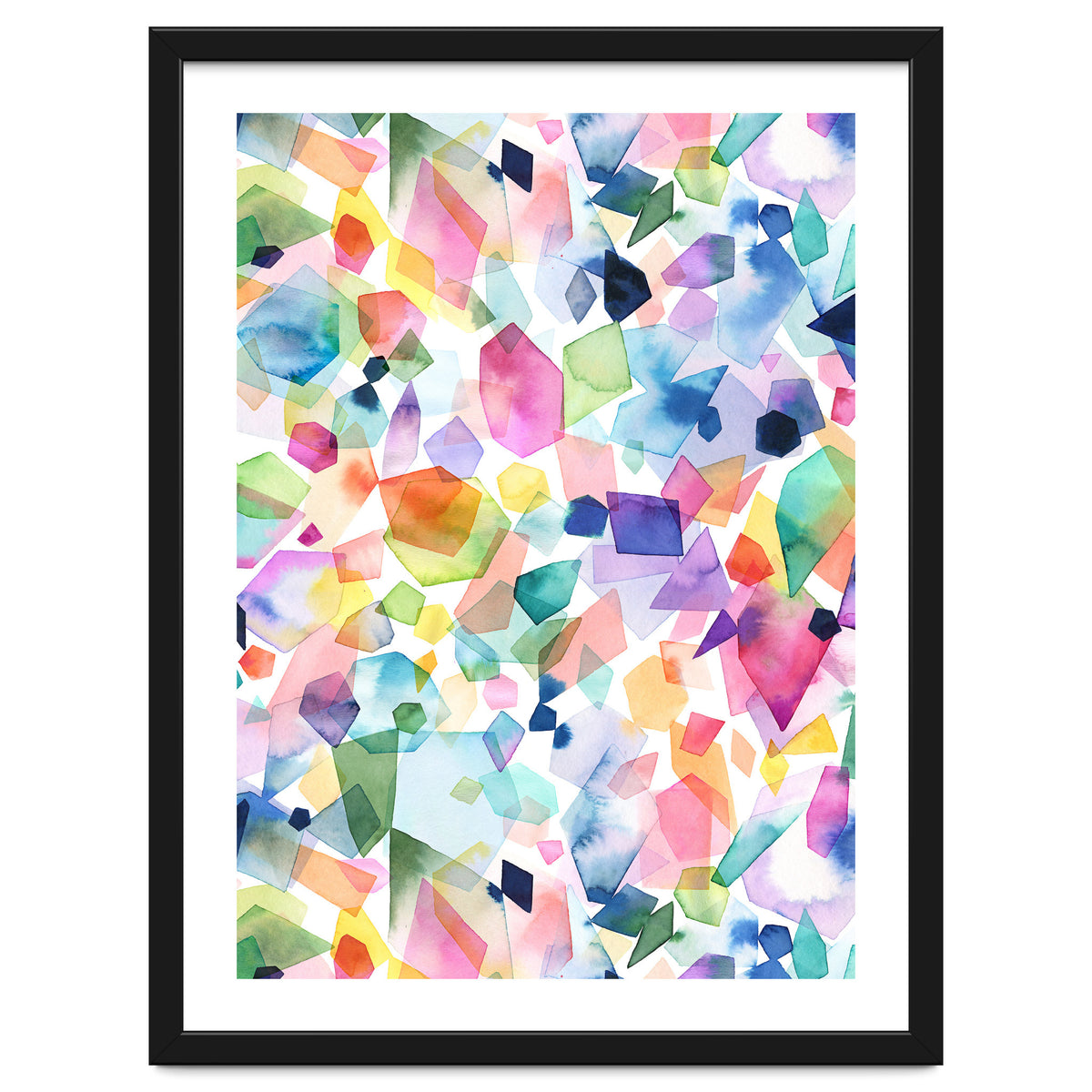 Colorful Watercolor Crystals and Gems