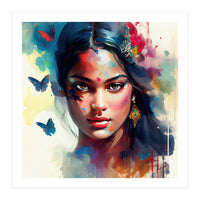 Azure Butterflies Hindu Portrait (Print Only)