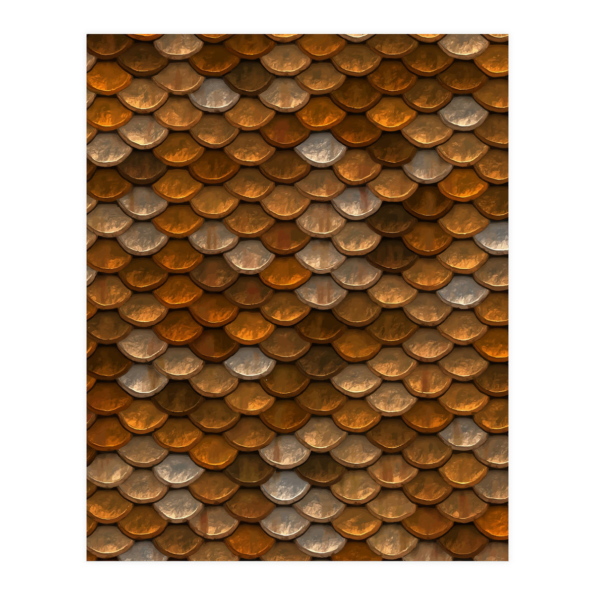 Transforming Into A Golden Mermaid (Print Only)