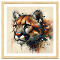 Watercolor Cougar Portrait