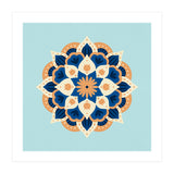 Mandala flower - orange and blue (Print Only) thumbnail