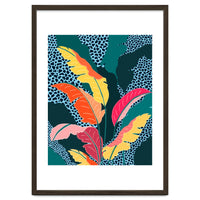 Teal & Tangerine, Botanical Nature Jungle Plants, Maximalism Eclectic Pop Of Color, Tropical Banana Leaves Bohemian Contemporary
