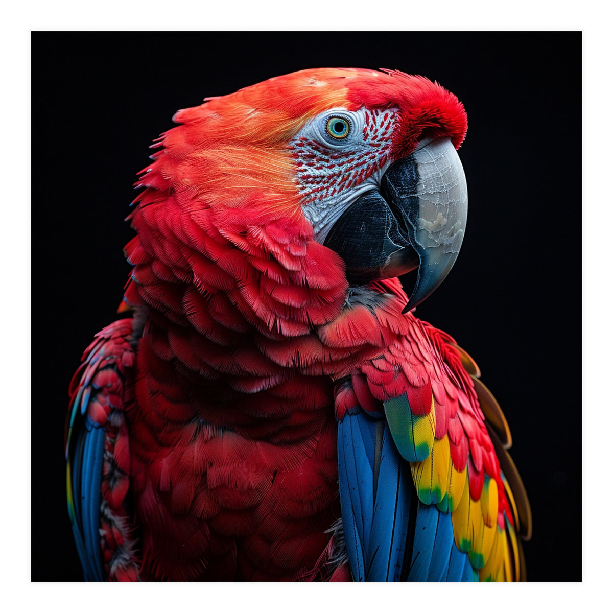 Scarlet Macaw Parrot Close Up Portrait  (Print Only)