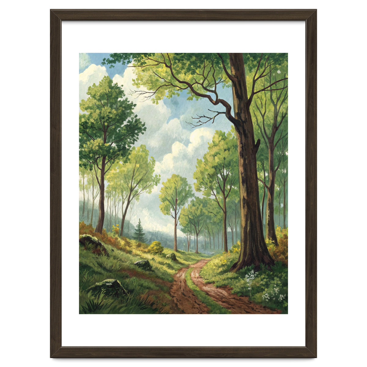 Vibrant Summer Forest Landscape Painting