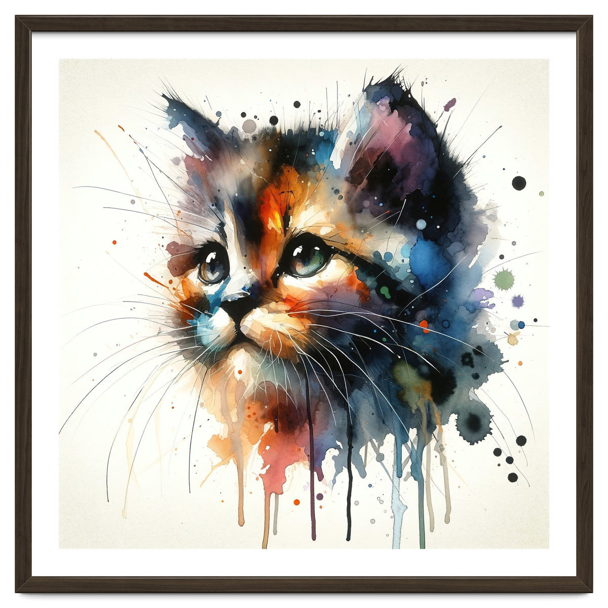 Colorful Kitten Portrait