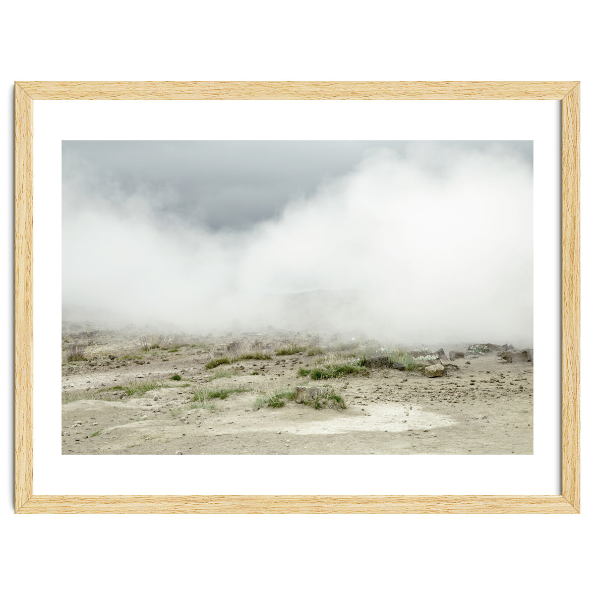 Landscape covered by hot spring steam - Iceland