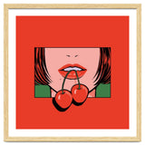 Pop Art Cherry Bold Lips With A Classic Design thumbnail