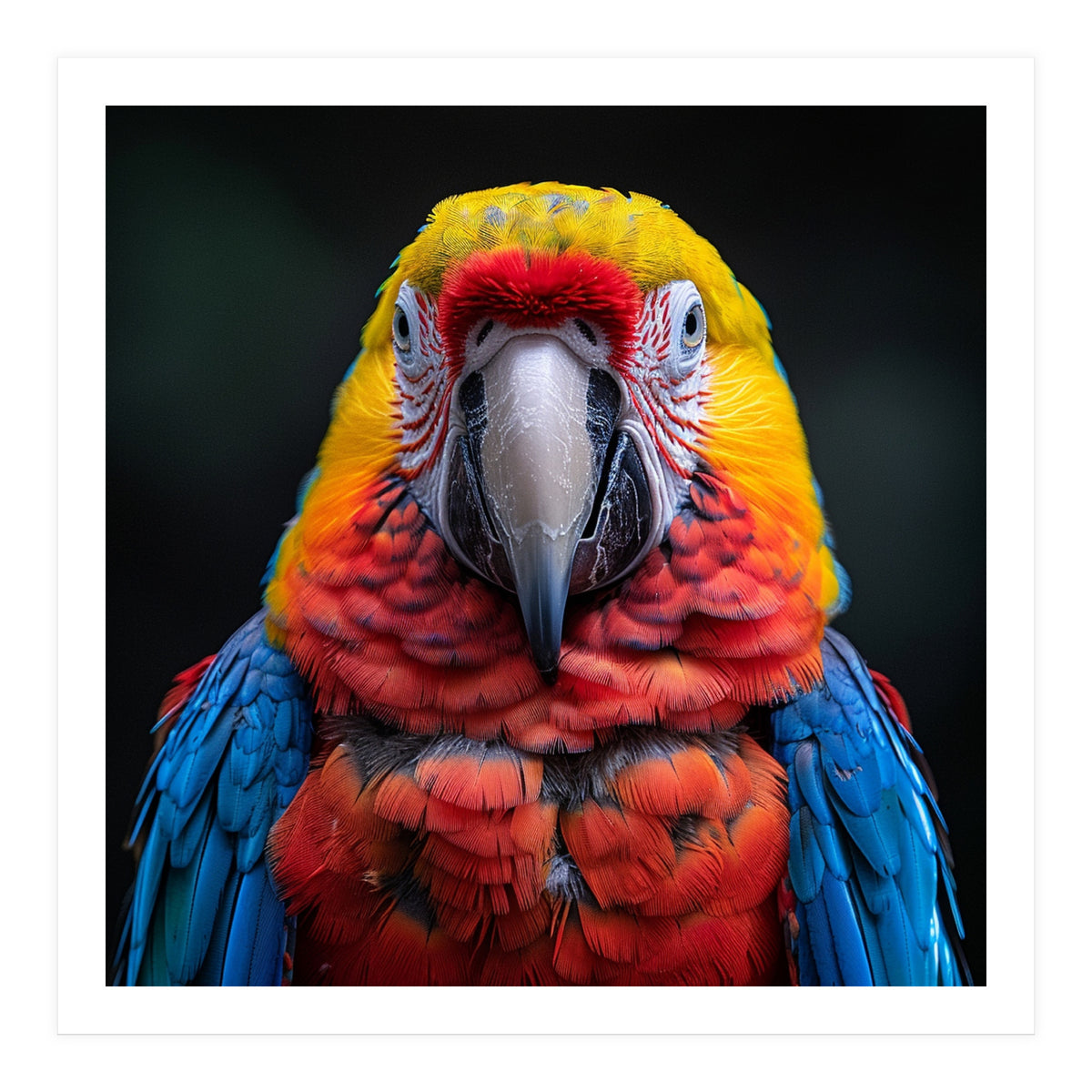 Close Up Portrait Of A Colorful Macaw Parrot (Print Only)