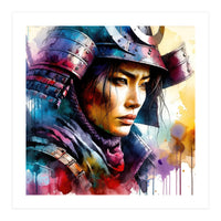 Samurai Asian Warrior Woman Portrait (Print Only)