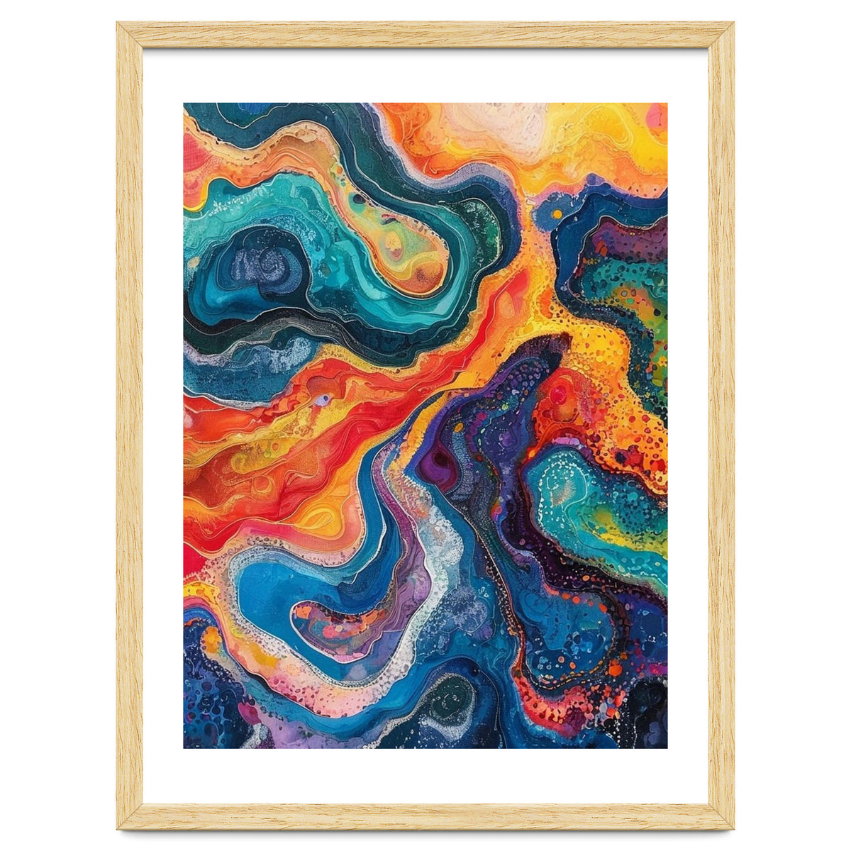 Vibrant Fluid Acrylic Pour Abstract Art