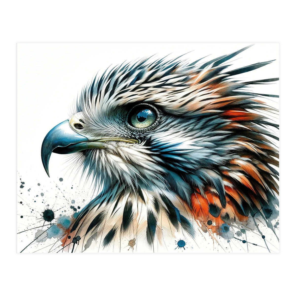 Vibrant Eagle Close Up Portrait (Print Only)