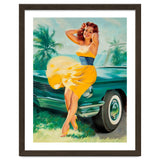 Pinup Girl Posing In Front Of The Car thumbnail
