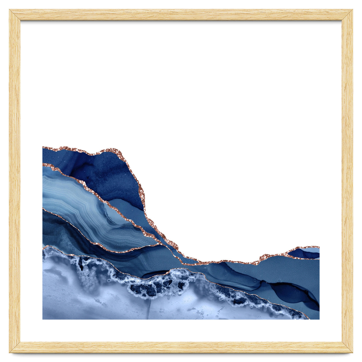 Navy & Rose Gold Agate Texture 19