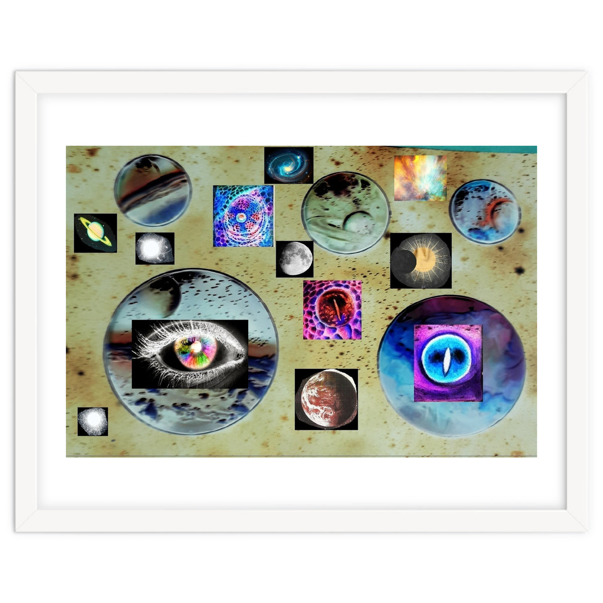 Cosmos Planet Invert Collage Universe Design