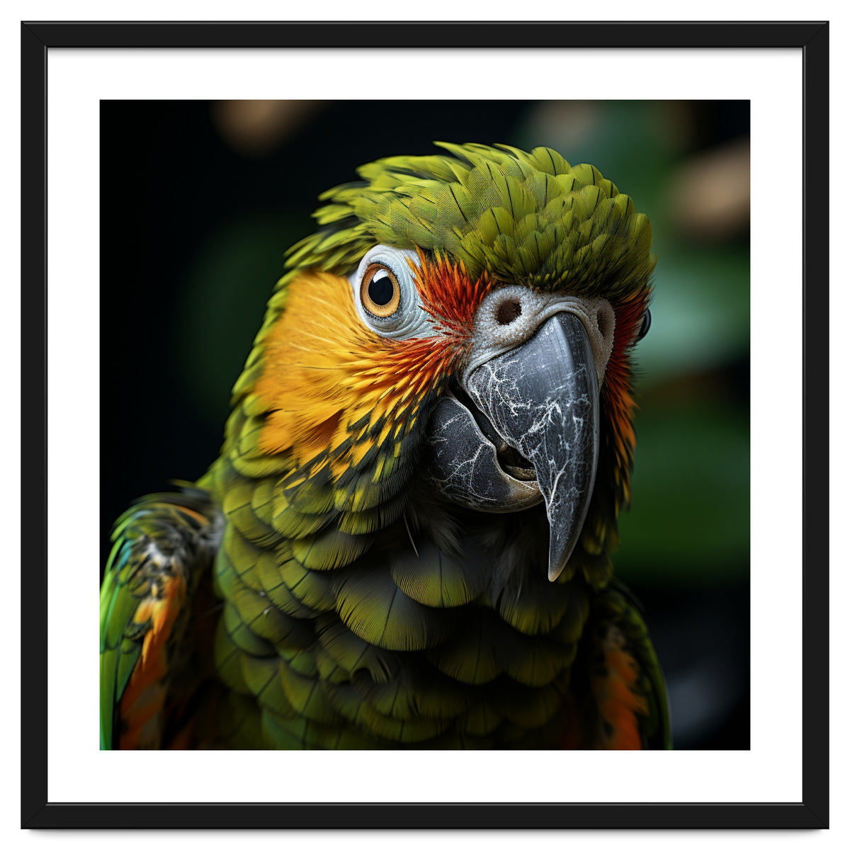 Close Up Of A Colorful Macaw Parrot Face