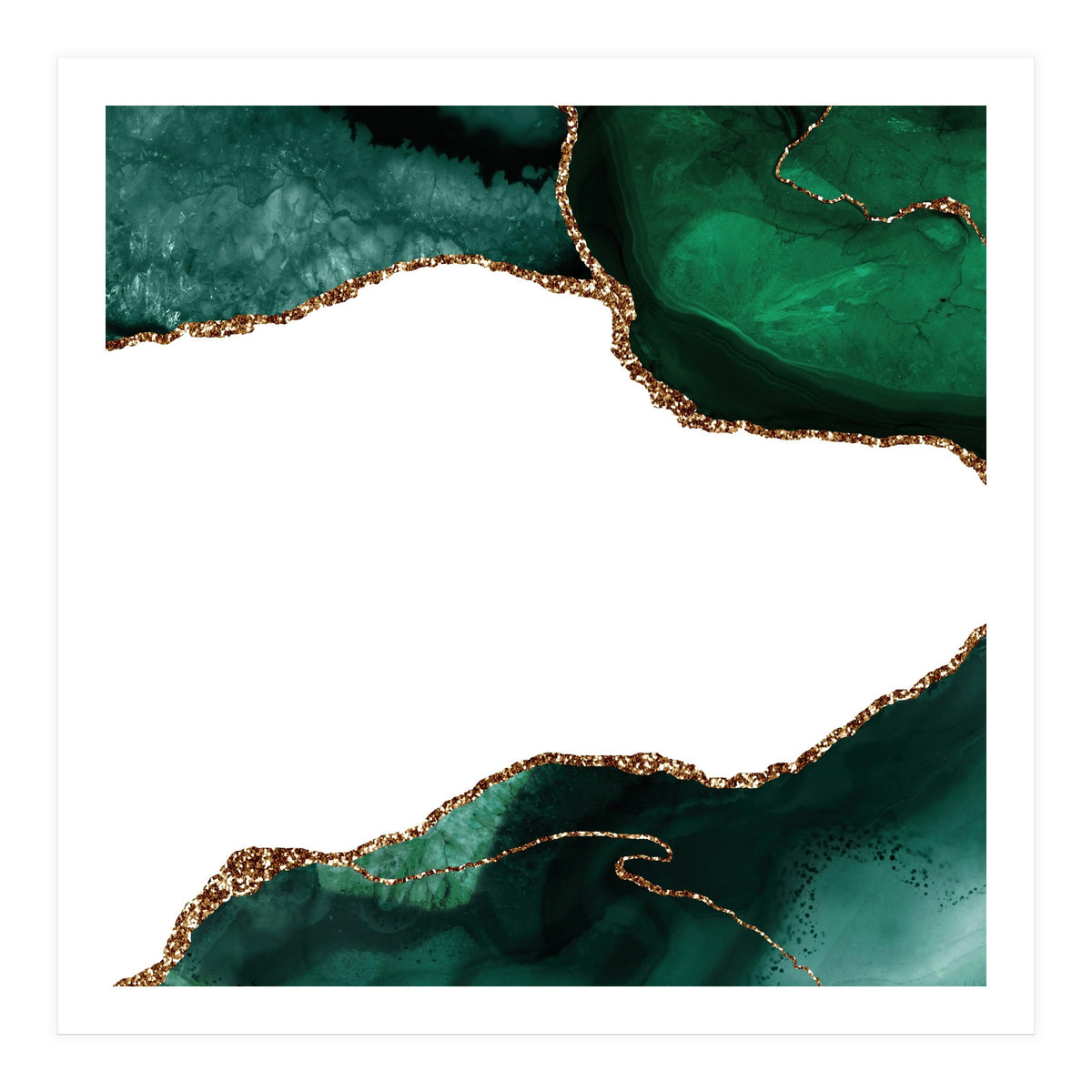 Emerald & Gold Agate Texture 11 (Print Only)