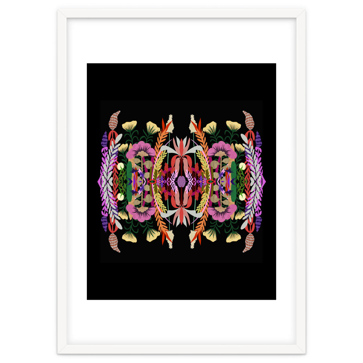 The Butterfly Effect Series 01, Paint Blot Mirror Colorful, Symmetrical Graphic, Eclectic Mandala