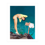 Sexy Pinup Girl With No Swimming Sign (Print Only) thumbnail
