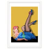 Sexy Pinup Winking Girl In Showing Her New High Heels thumbnail