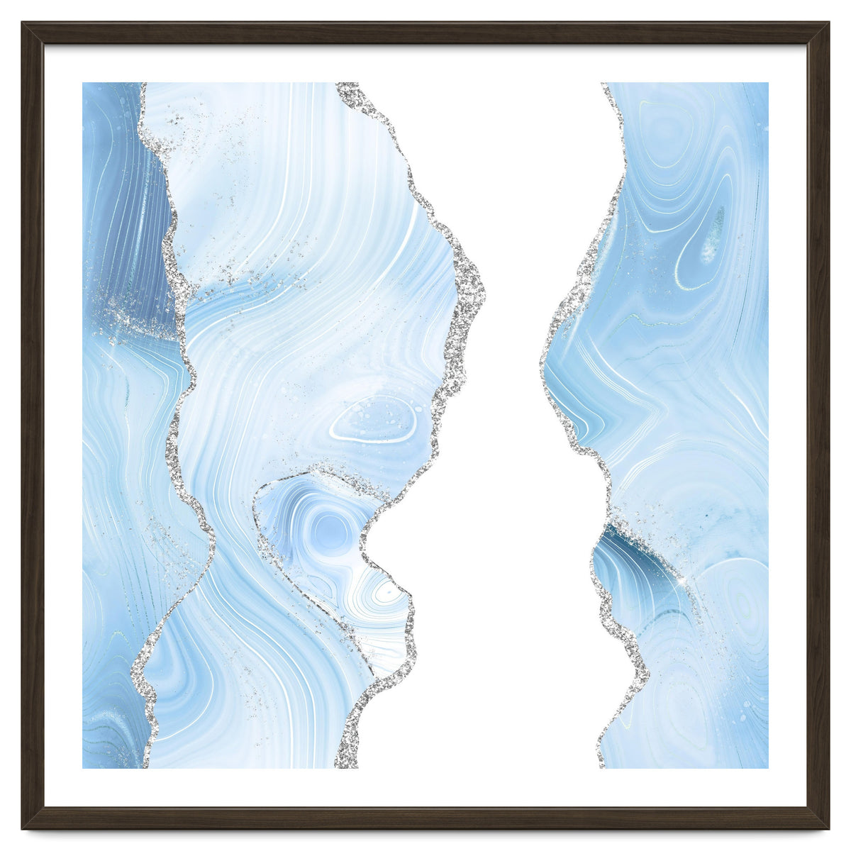 Blue & Silver Agate Glitter Texture 06