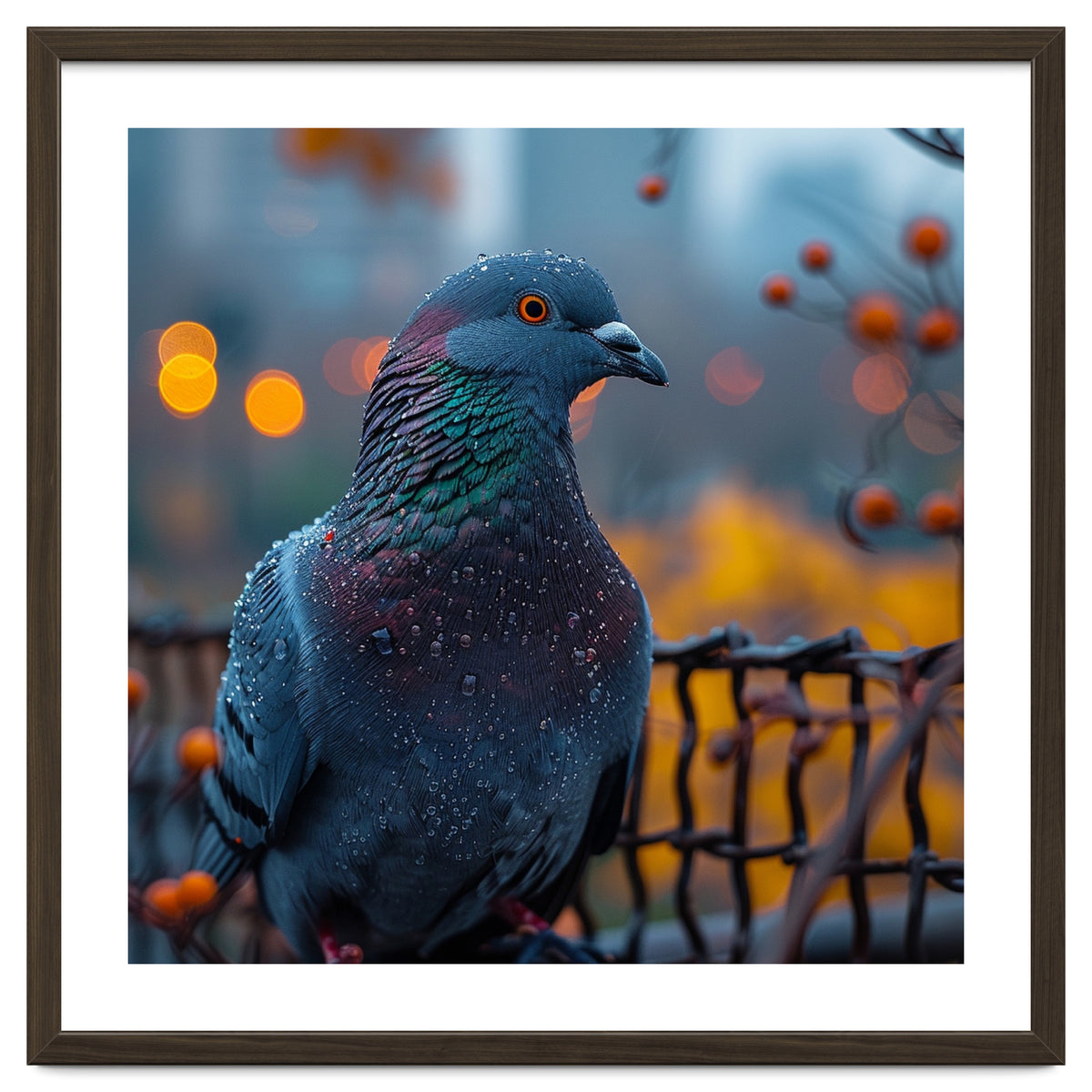 Pigeon With Water Droplets