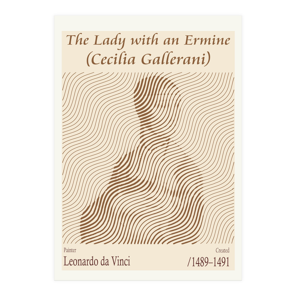 The Lady With An Ermine (cecilia Gallerani) – Leonardo Da Vinci (1489–1491) (Print Only)