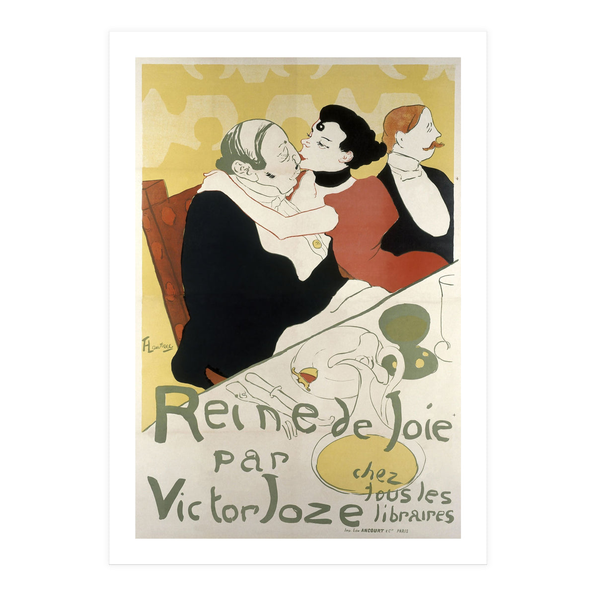 Henri de Toulouse-Lautrec: Poster for the novel Reine de joie, moeurs du demi-monde by Victor Joze. (Print Only)
