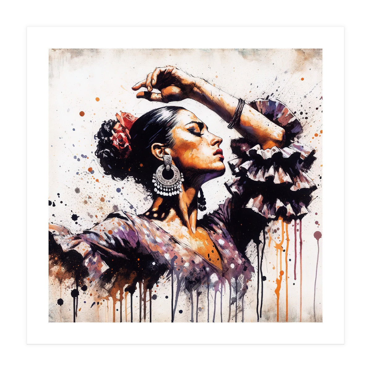 Watercolor Flamenco Dancer #1 (Print Only)