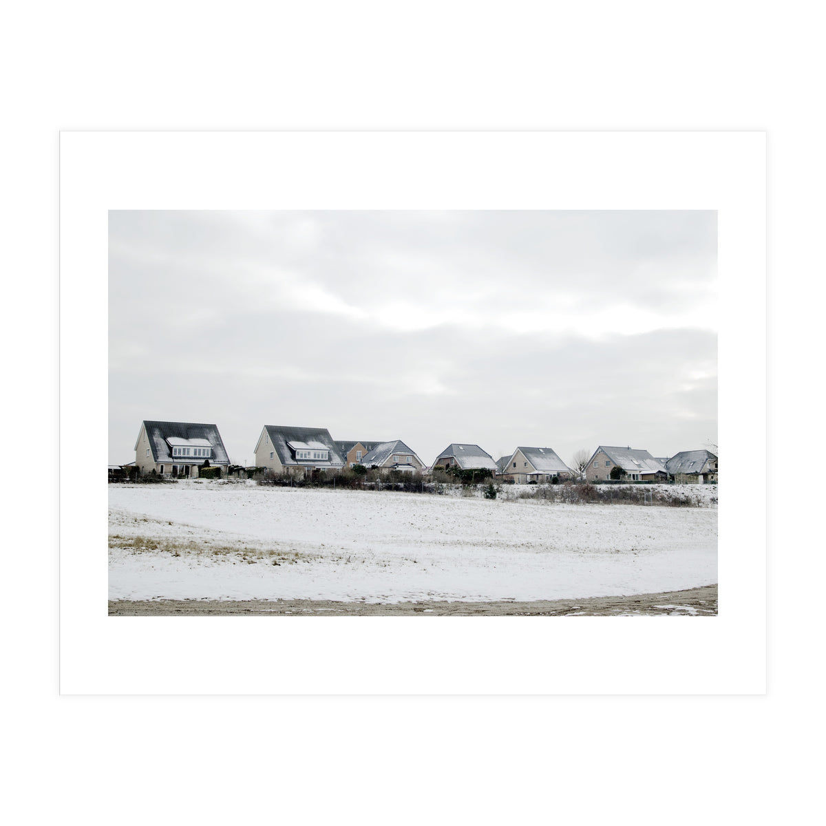 Snow covered houses on the hill (Print Only)