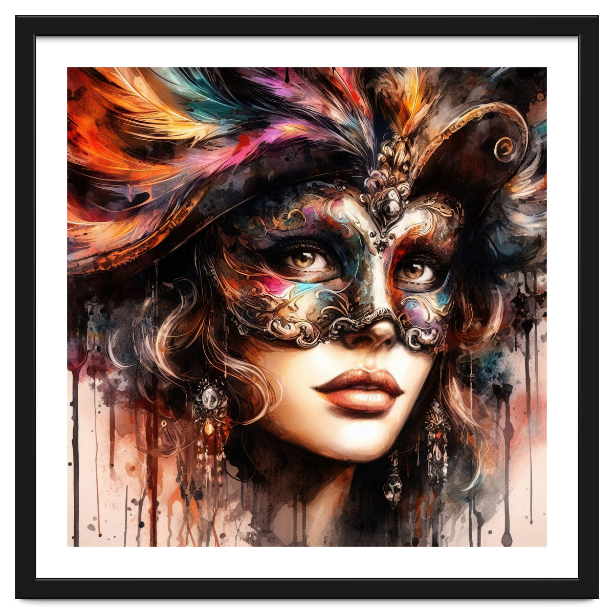 Watercolor Carnival Woman #6