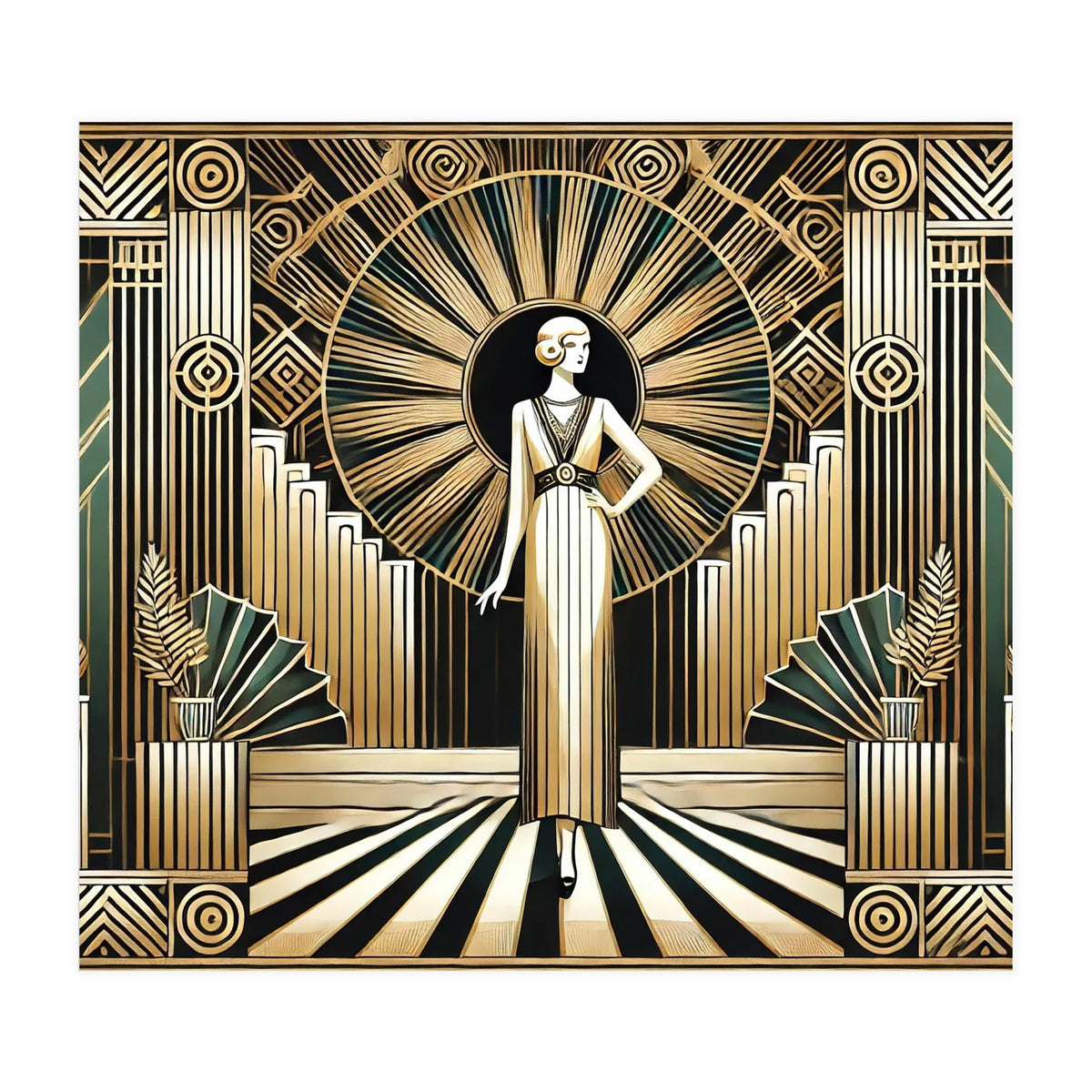 Golden Twenties Flair In Art Deco (Print Only)