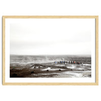 Tourists looking at the geyser - Iceland