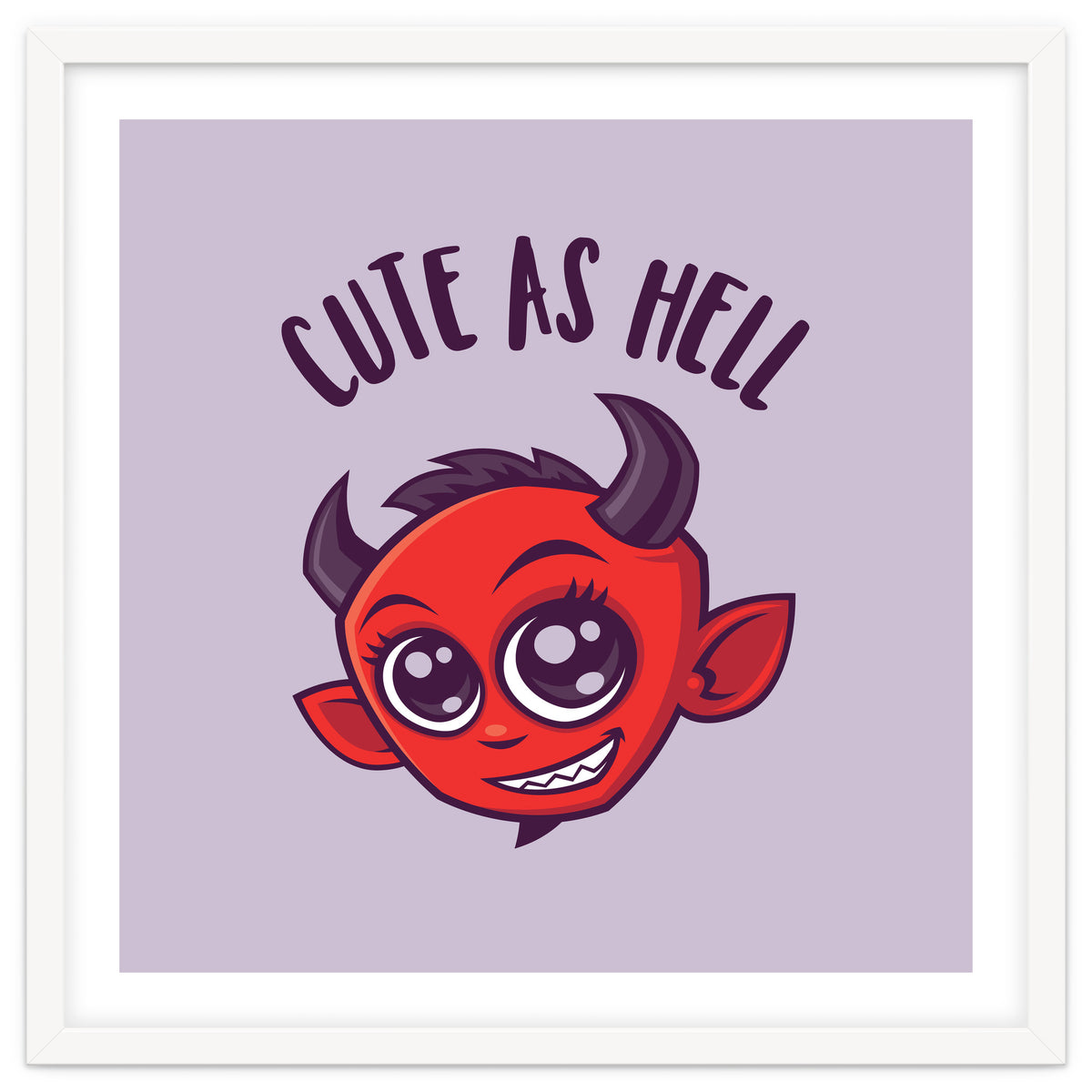 Cute as Hell Devil with Dark Text