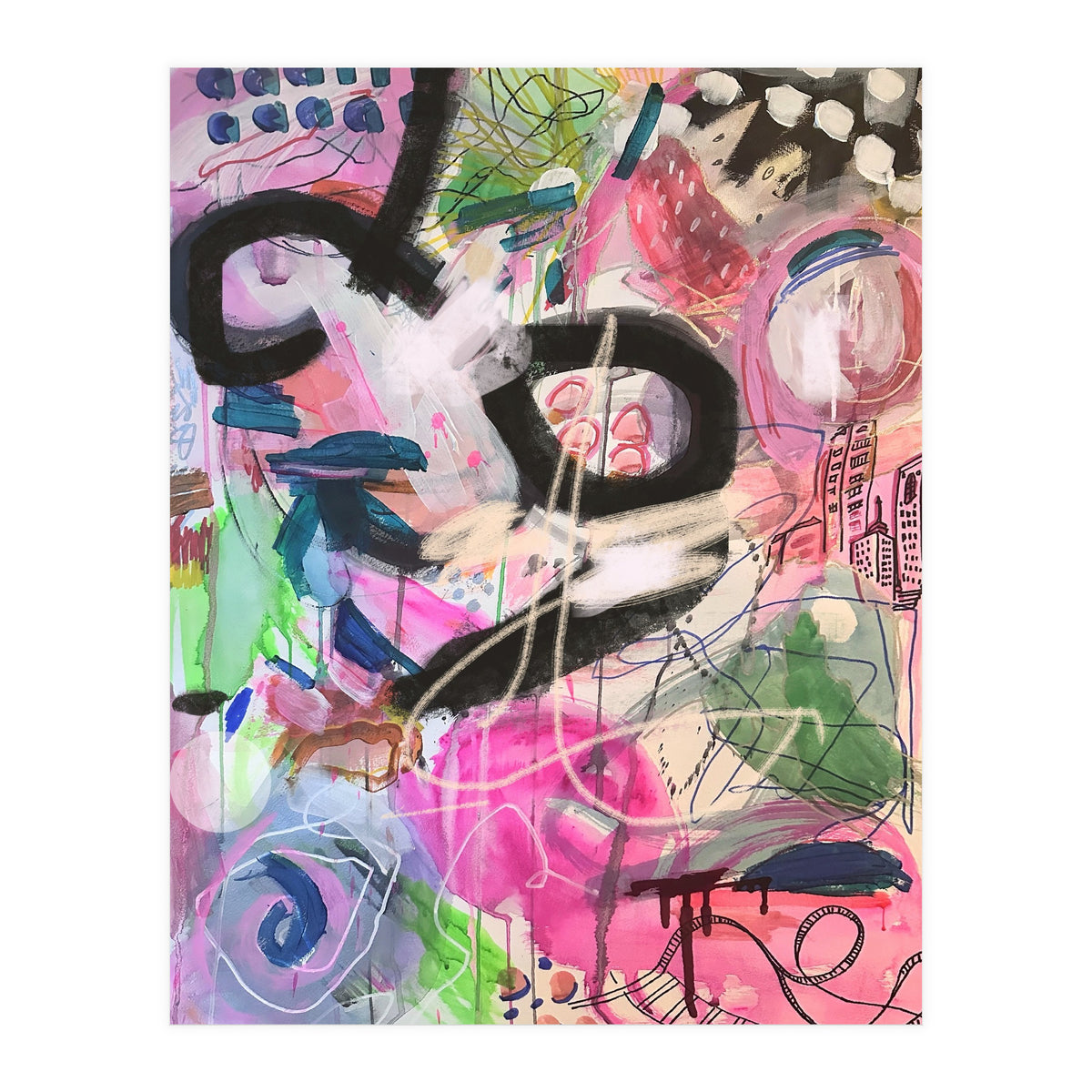 Crazy Town Multimedia Abstract Art Print Large Wall Art Poster Viddy Pop Mood Room (Print Only)