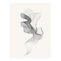 Abstract Black And White Swirling Lines Flowing Form (Print Only)