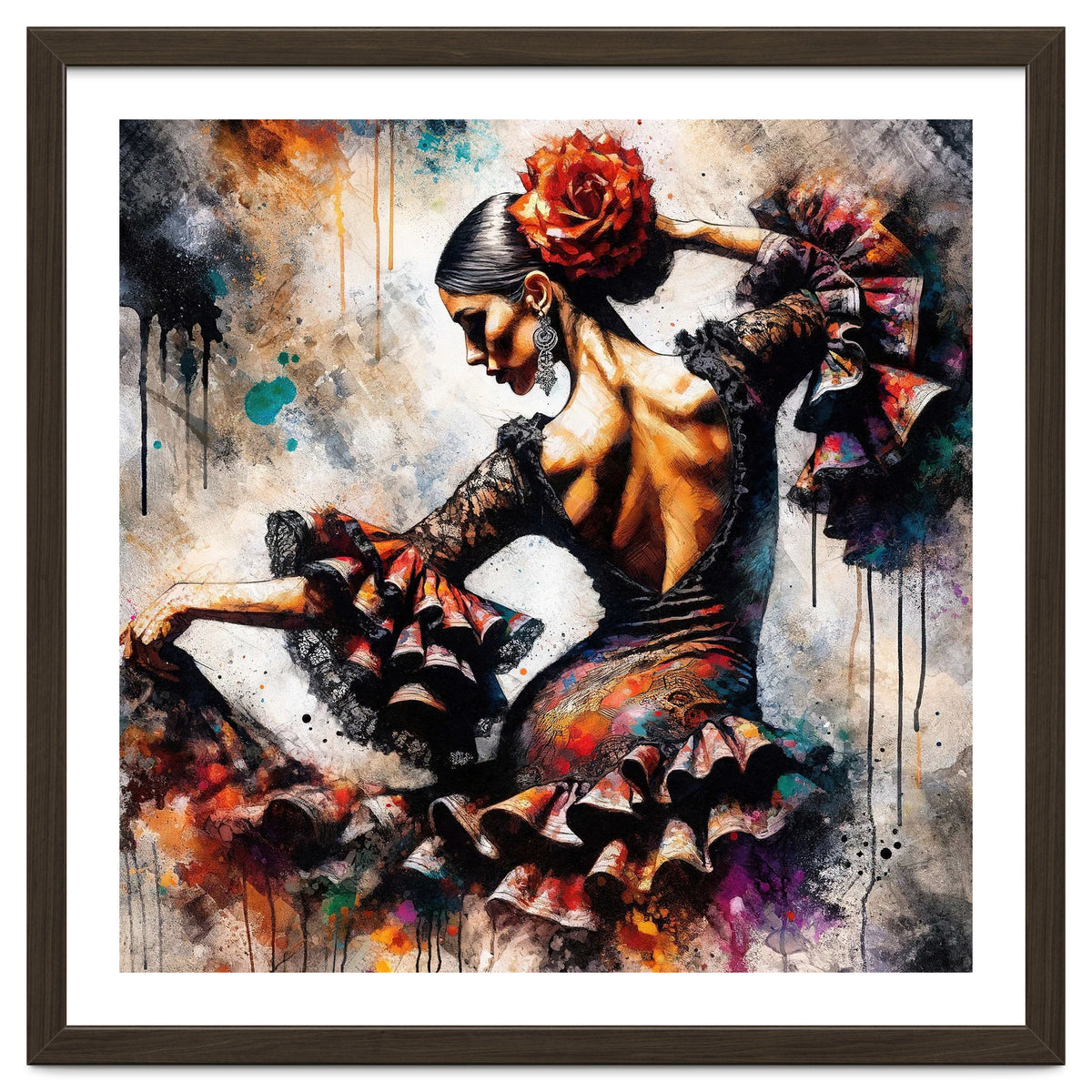 Watercolor Flamenco Dancer #4