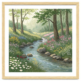 Vibrant Forest Stream Watercolor Painting thumbnail
