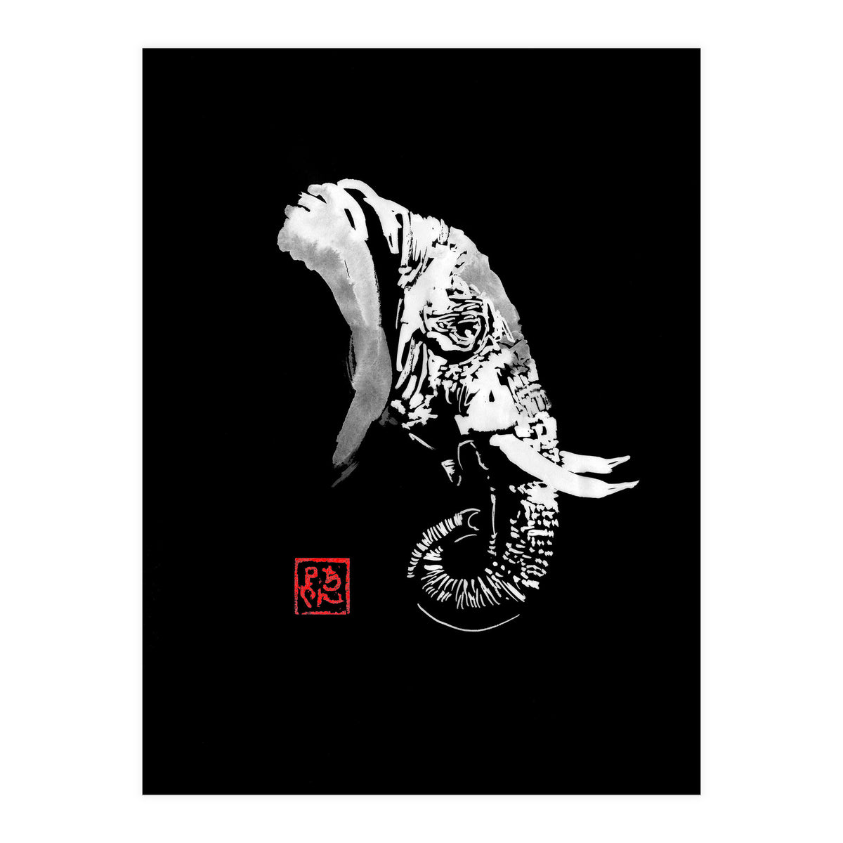 Elephant In Black (Print Only)