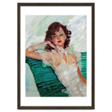 Girl Is Resting On A Green Bench, Watercolor Painting thumbnail