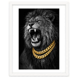Bejweled hyper-realistic lion photography,diamond fangs portrait thumbnail