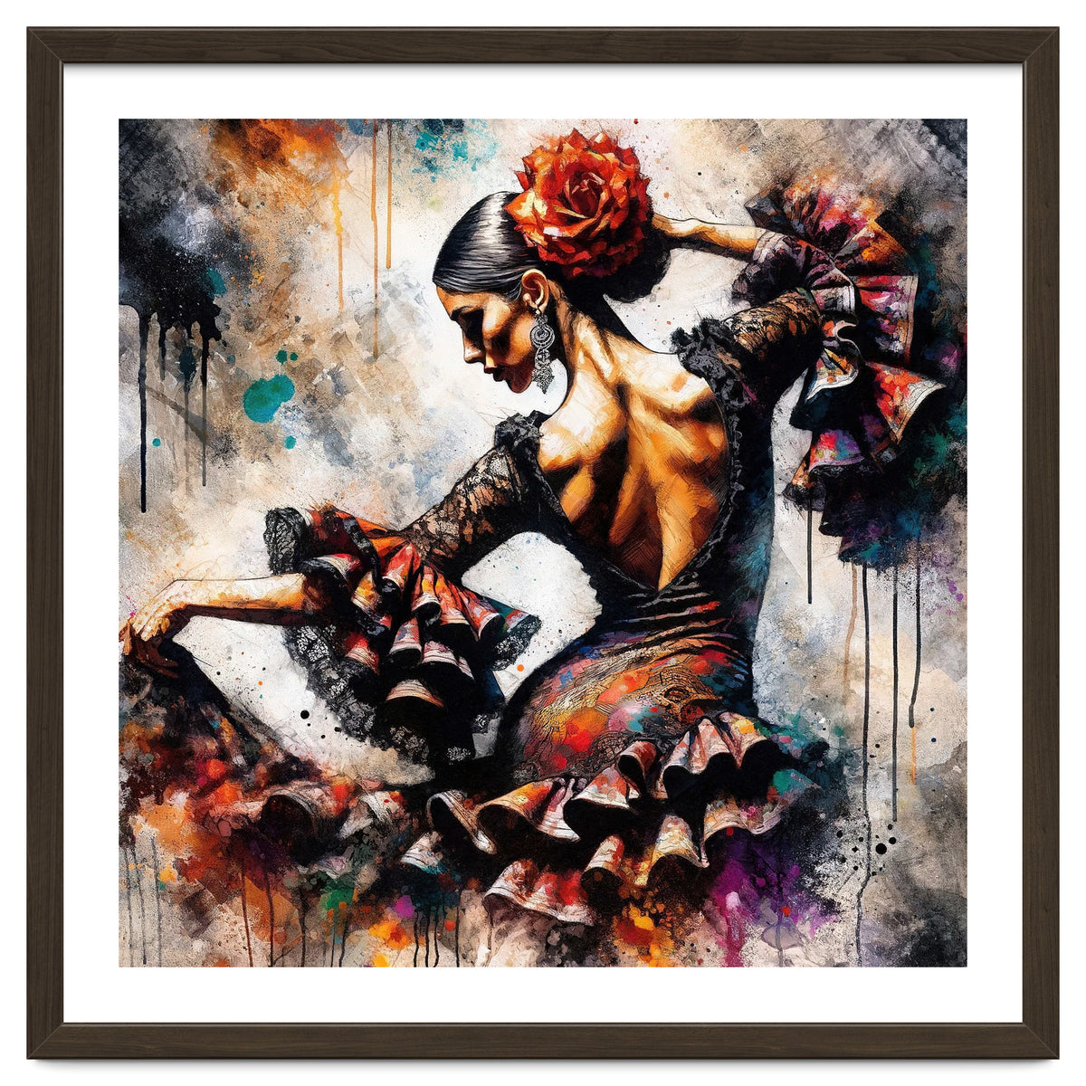 Watercolor Flamenco Dancer #4