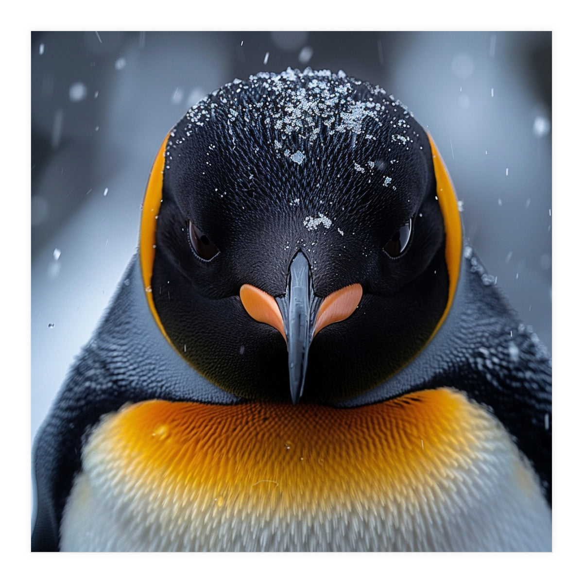 Close Up King Penguin In The Snow (Print Only)