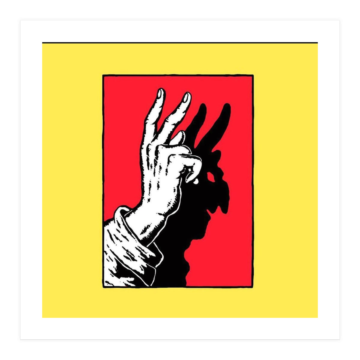 Hand Shadow Art – Peace & Freedom Illustration (Print Only)