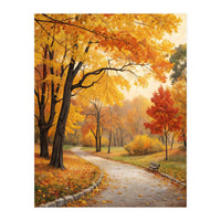 Original Autumn Park Landscape Oil Painting Style (Print Only)